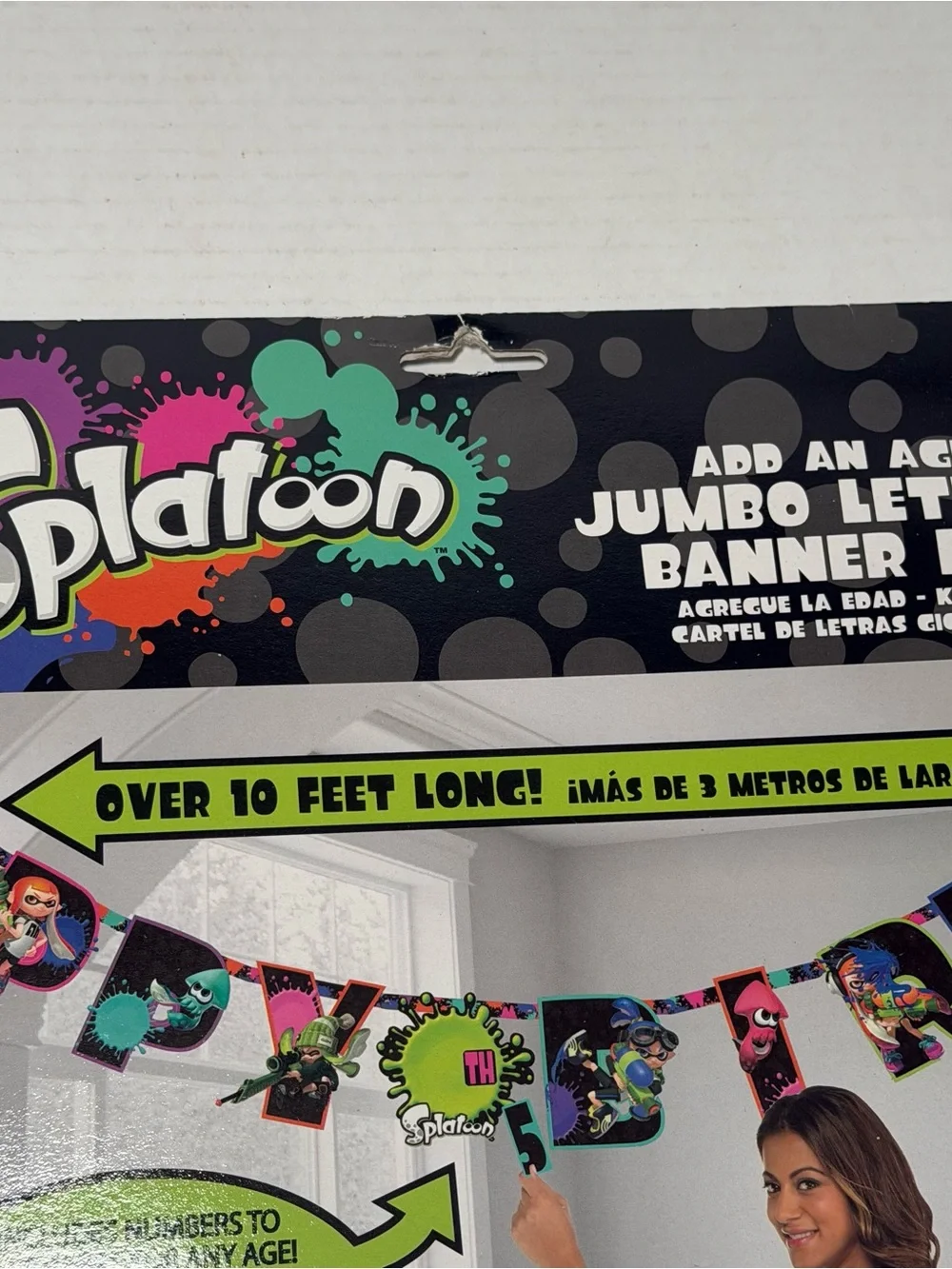 NEW Nintendo Splatoon Birthday Add An Age Hanging Jumbo Letter Banner Sealed